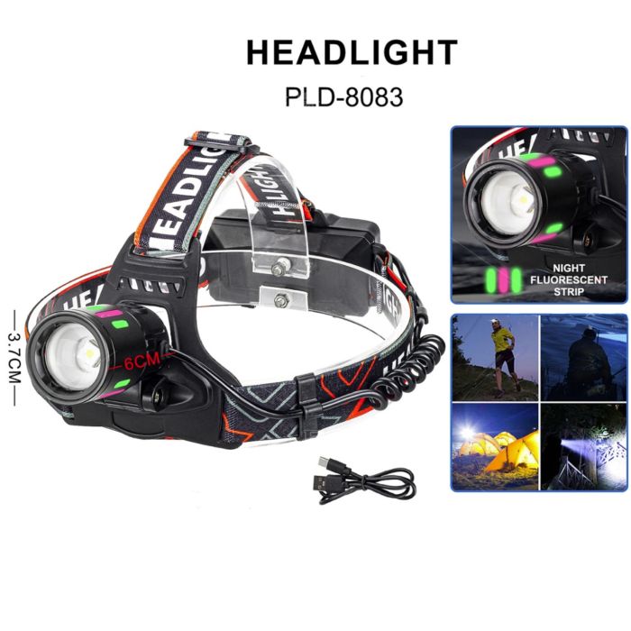 Однорежимний ліхтар налобний PLD-8083, 2x18650