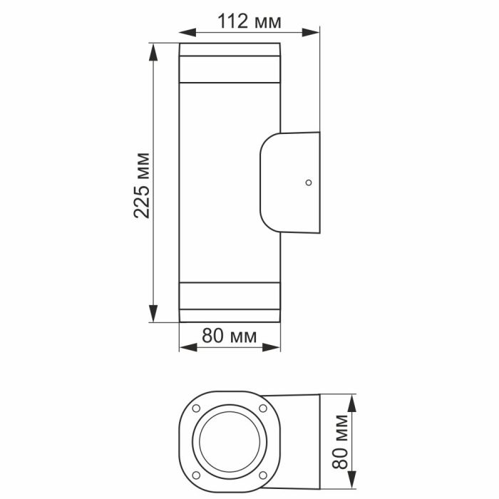 LED Світильник архітектурний AR072G IP54 VIDEX GU10x2