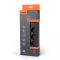 Мережевий подовжувач VIDEX ONCORD з/з 3п 3м (3x1.5мм) 2.4А 2USB+USB-C з кнопкою Black