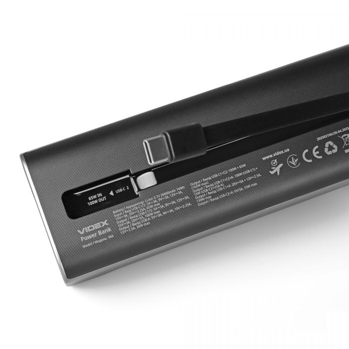 Повербанк 20000mAh VIDEX VPB-366 165W PD100W +Display