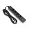 Мережевий подовжувач VIDEX ONCORD з/з 4п 3м (3x1.5мм) 3.4А USB(QC3.0) +USB-C(PD20W) з кнопкою Black