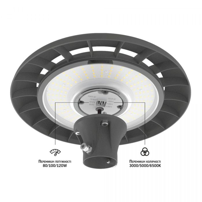 LED світильник парковий VIDEX SLP01 IP65 120W 16800Lm 3000/5000/6500K 220V