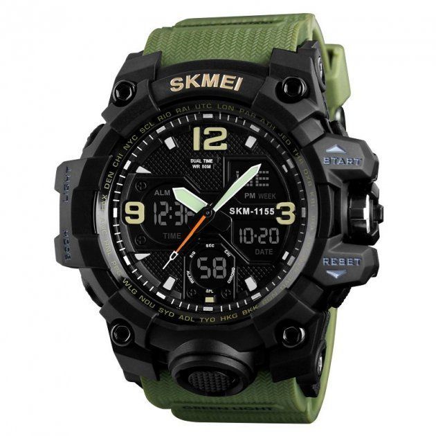 Годинник наручний чоловічий SKMEI 1155BAG (Army green)