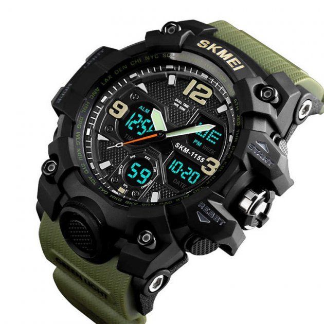 Годинник наручний чоловічий SKMEI 1155BAG (Army green)