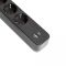 Мережевий подовжувач VIDEX ONCORD з/з 4п 3м (3x1.5мм) 3.4А USB(QC3.0) +USB-C(PD20W) з кнопкою Black