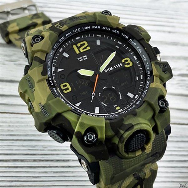 Годинник наручний чоловічий SKMEI 1155 Green Camo