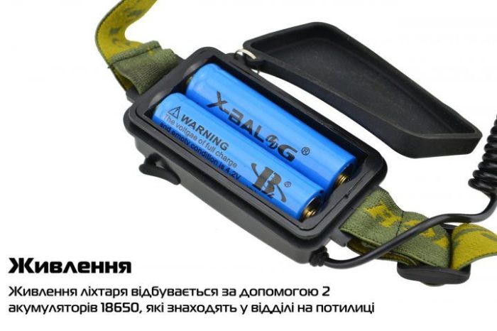 Ліхтарик налобний з датчиком руху Police BL-6616