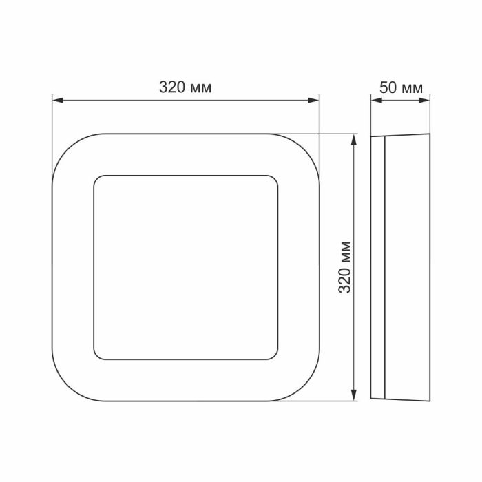 LED світильник ART IP65 квадратний VIDEX 30W 5000K