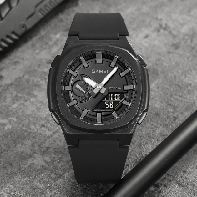 Чоловічий годинник Skmei 2091BKGYBK Black-Grey-Black
