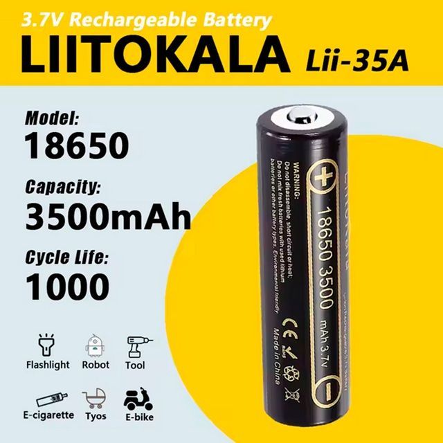 Аккумулятор 18650 LiitoKala 35A-JT 3500mAh