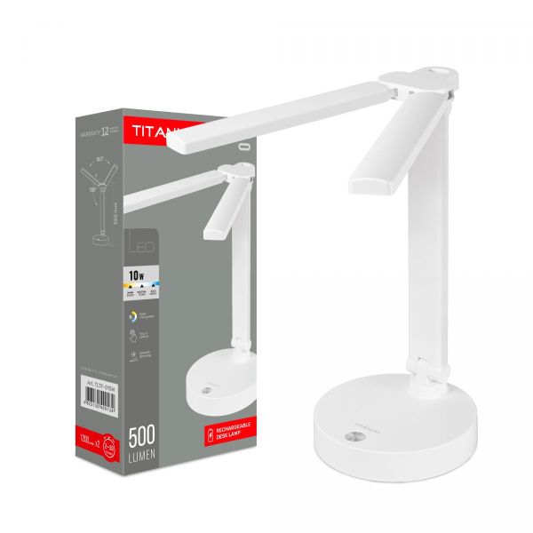LED лампа настiльна з акумулятором TITANUM TLTF-015W 10W 3000-6000K