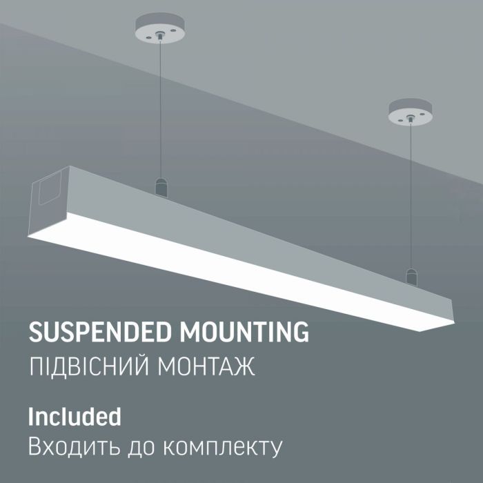 LED світильник лінійний VIDEX BN03 30W 0.6М 5000K 220V Black