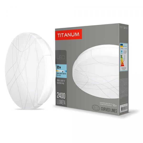 LED світильник настінно-стельовий TITANUM 32W 5000K Криві лінії