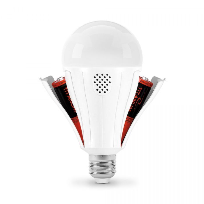LED лампа акумуляторна TITANUM A80 12W E27 4000K 230V