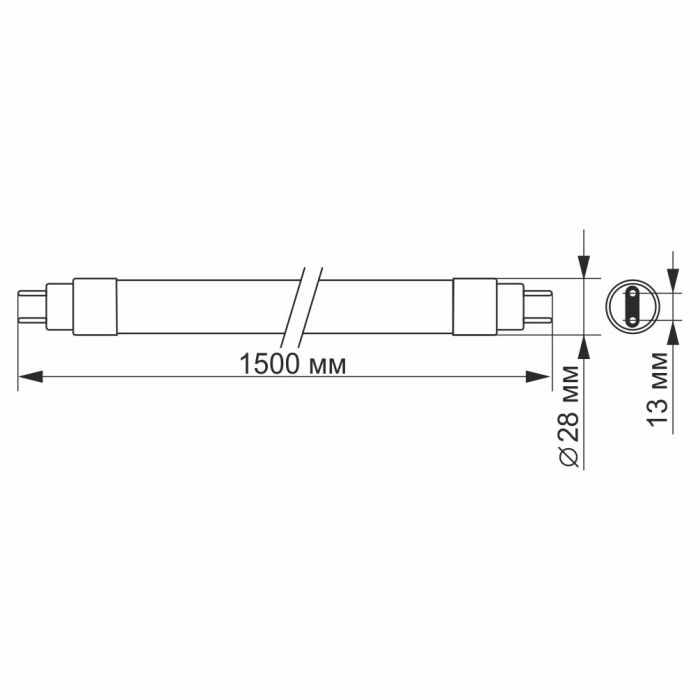 LED лампа VIDEX T8 24W 1.5M 4100K матова