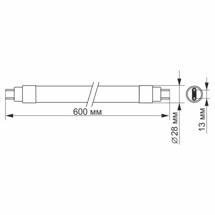 LED лампа VIDEX T8b 9W 0.6M 6200K матова