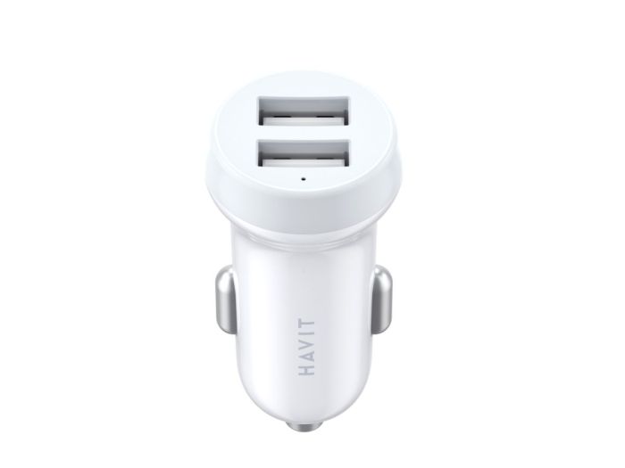 Автомобільний зарядний пристрій HAVIT HV-CC2008 2USB White