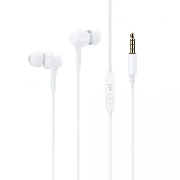 Вакуумні навушники з мікрофоном HAVIT HV-E330P White