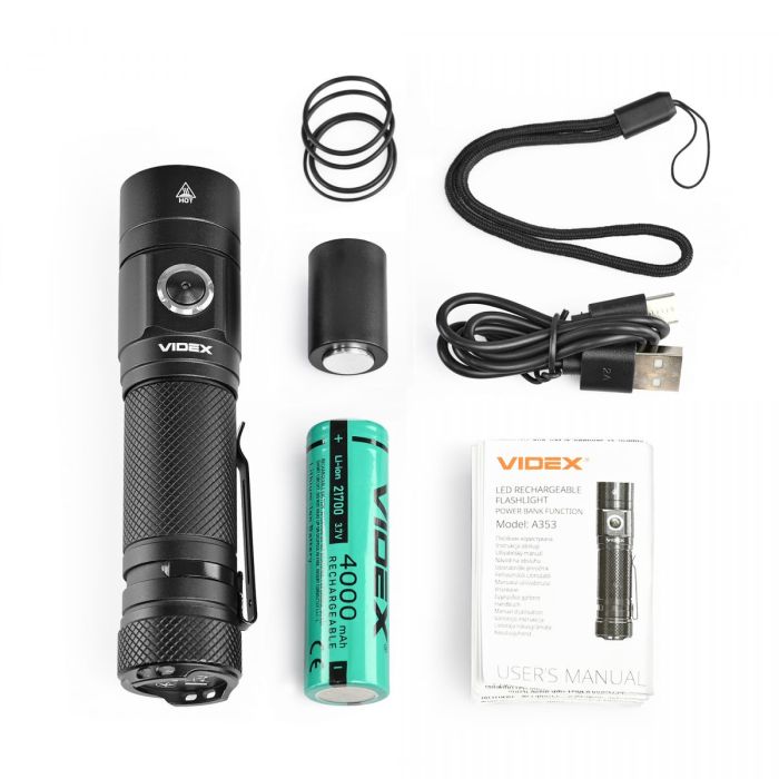 Портативний світлодіодний ліхтарик VIDEX VLF-A353 900Lm 5000K