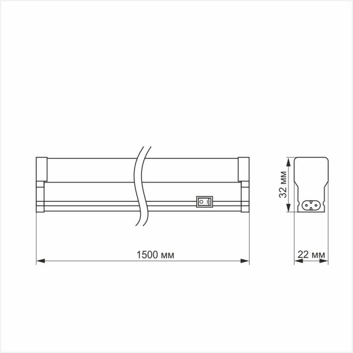 LED свiтильник лiнiйний Т5 TITANUM 25W 1.5М 5000K