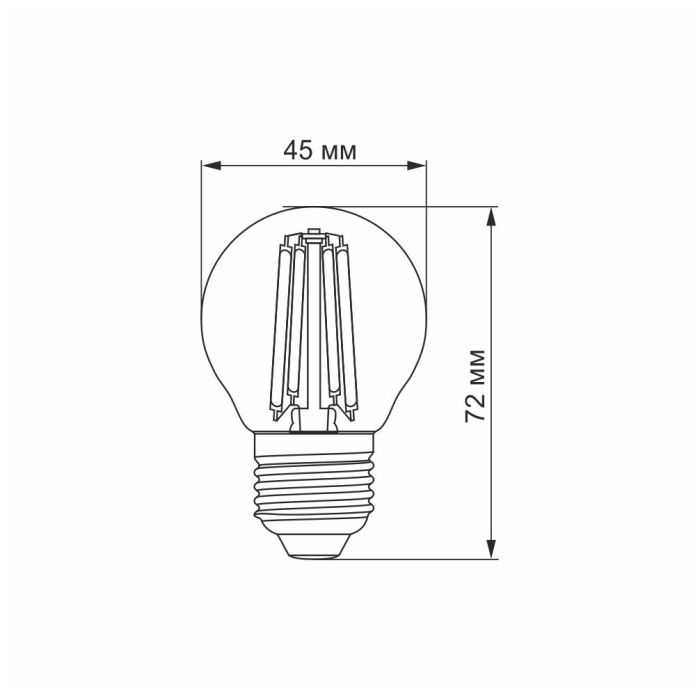 LED лампа VIDEX Filament G45F 6W E27 3000K