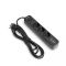 Мережевий подовжувач VIDEX ONCORD з/з 3п 3м (3x1.5мм) 2.4А 2USB+USB-C з кнопкою Black