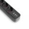 Мережевий подовжувач VIDEX ONCORD з/з 3п 3м (3x1.5мм) 2.4А 2USB+USB-C з кнопкою Black