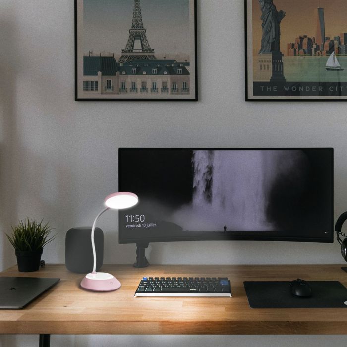 LED лампа настiльна з акумулятором TITANUM TLTF-022P 7W 3000-6500K USB рожева
