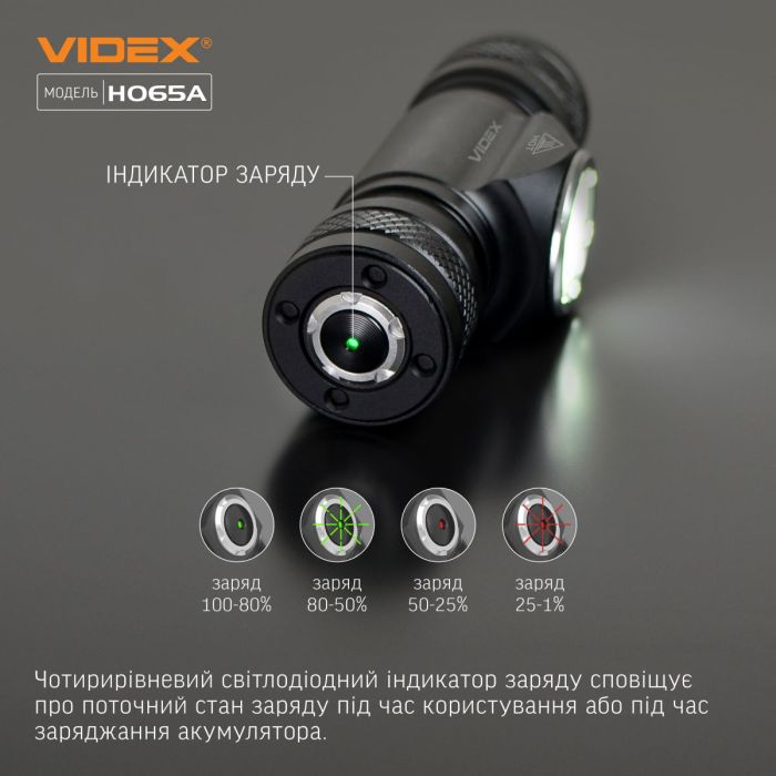 Налобний світлодіодний ліхтарик VIDEX VLF-H065A 1200Lm 5000K
