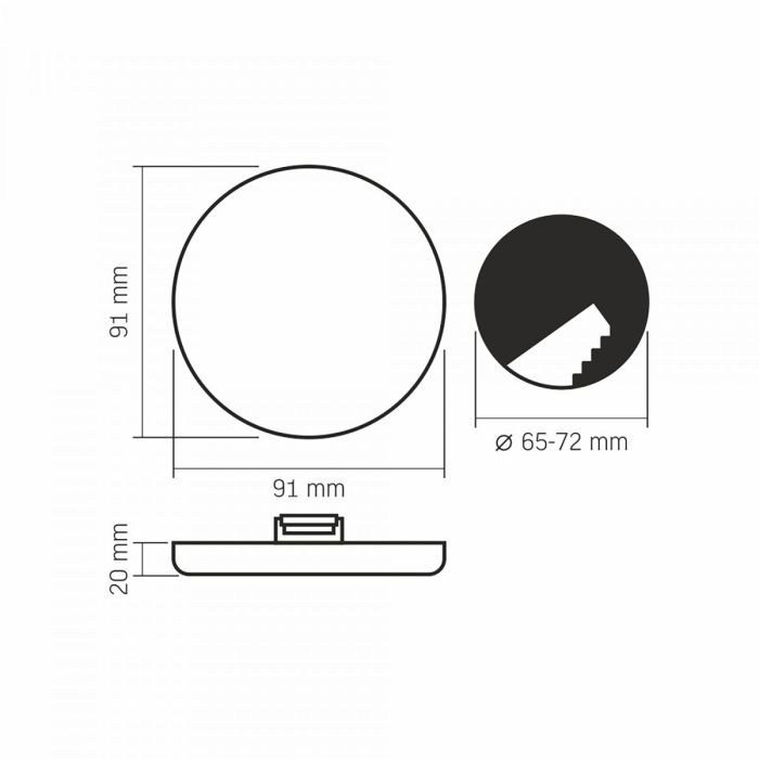 LED світильник безрамковий круглий VIDEX VLE-DLFR-094 9W 4000K 220V