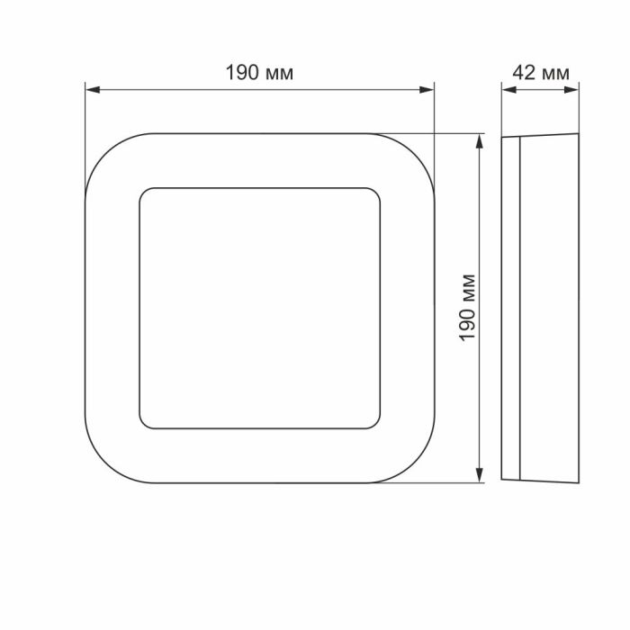 LED світильник ART IP65 квадратний VIDEX 15W 5000K White