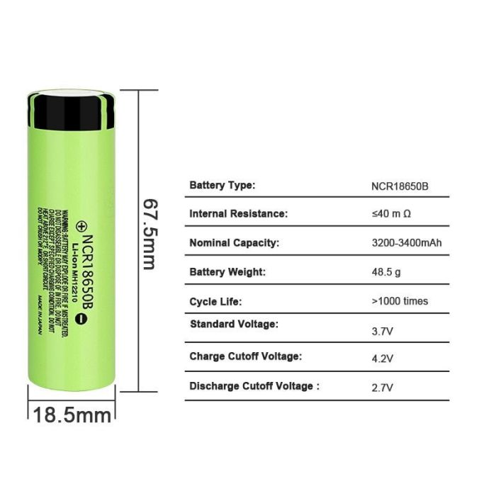 Акумулятор Liitokala  (NCR18650B) 3400 mAh