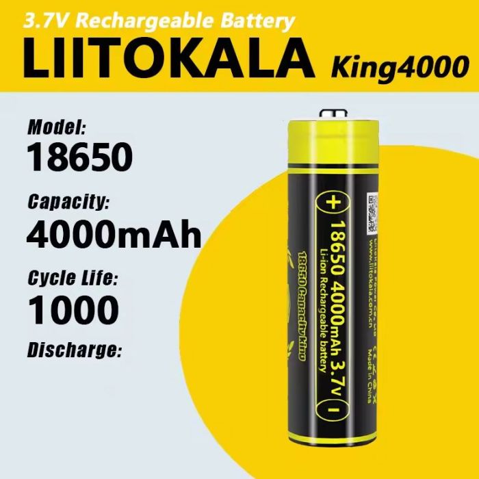 Акумулятор 18650 LiitoKala King4000-JT 4000mAh