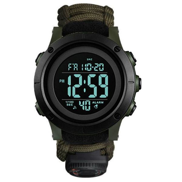 Годинник наручний чоловічий SKMEI 1426AGBK PARACORD Army Green