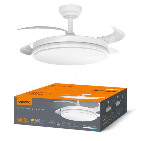 LED Світильник з вентилятором VIDEX CLF01 60W 3000K-4200K-6000K White