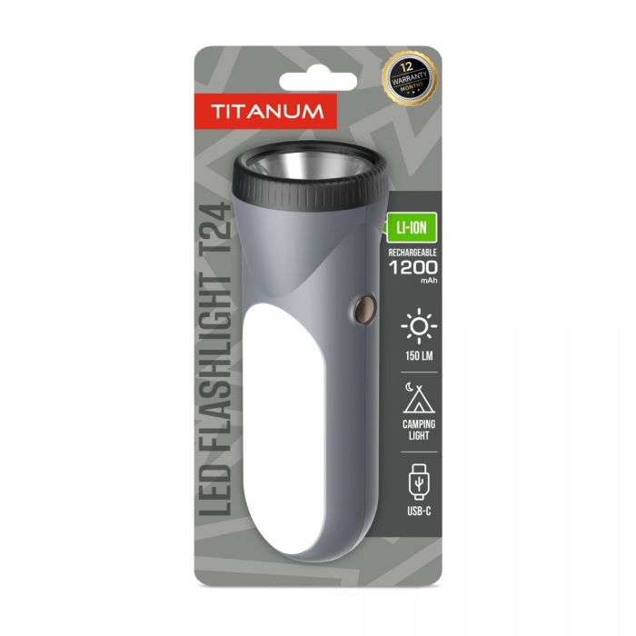 Портативний світлодіодний ліхтарик TITANUM TLF-T24 150Lm Gray