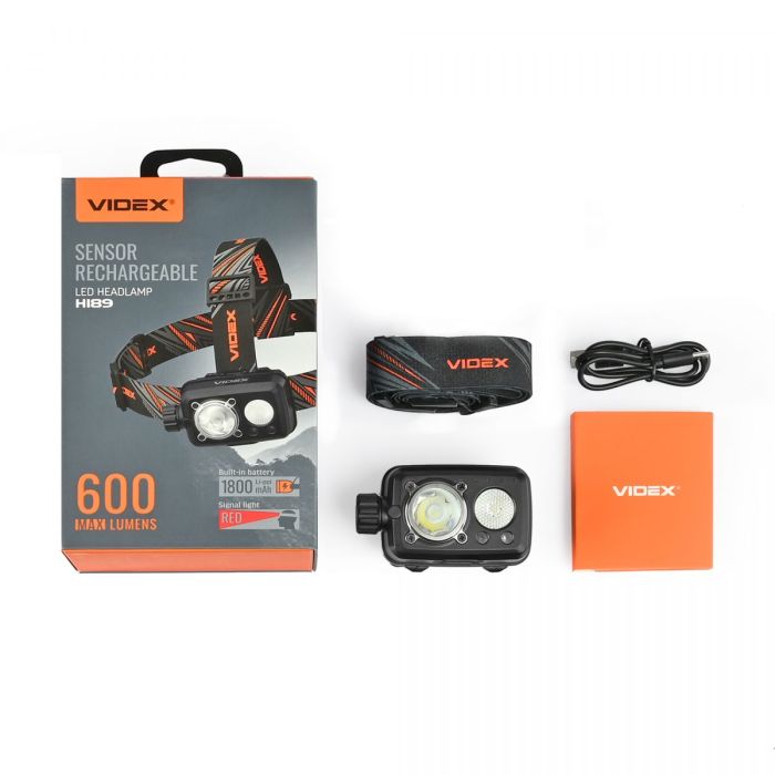 Налобний світлодіодний ліхтарик VIDEX VLF-H189 600Lm 5000K