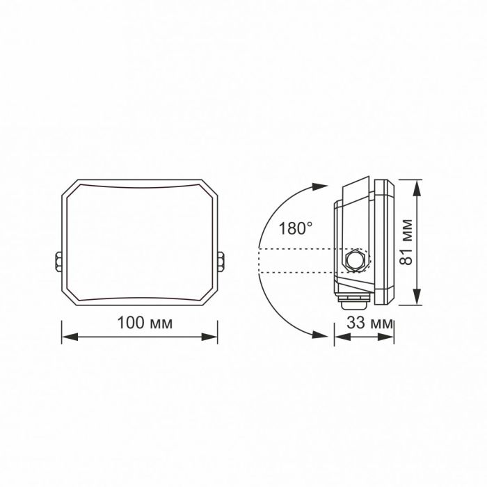 LED прожектор VIDEX F3 20W 5000K 220V Black
