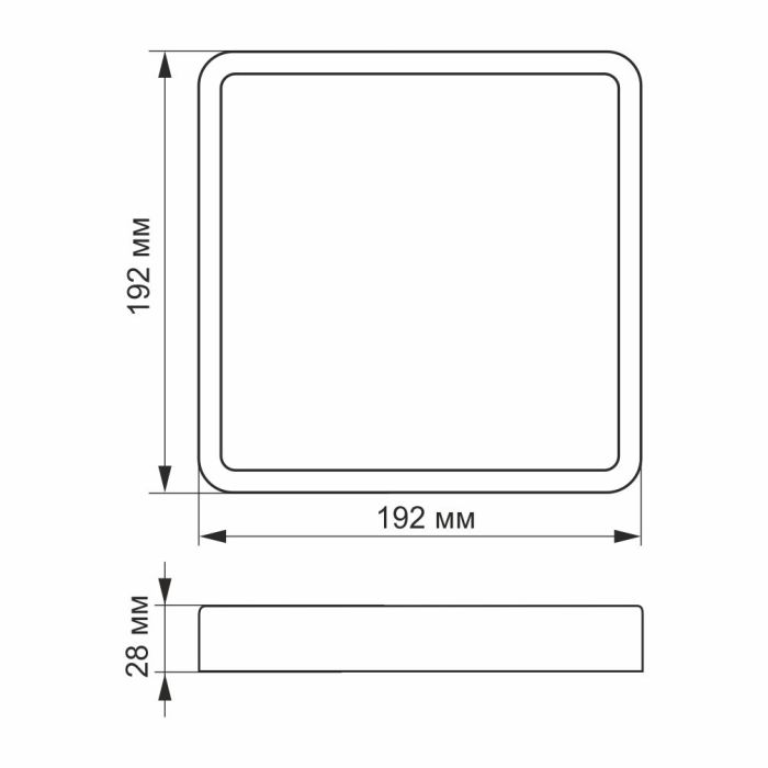 LED Світильник накладний квадрат VIDEX 18W 5000K Black