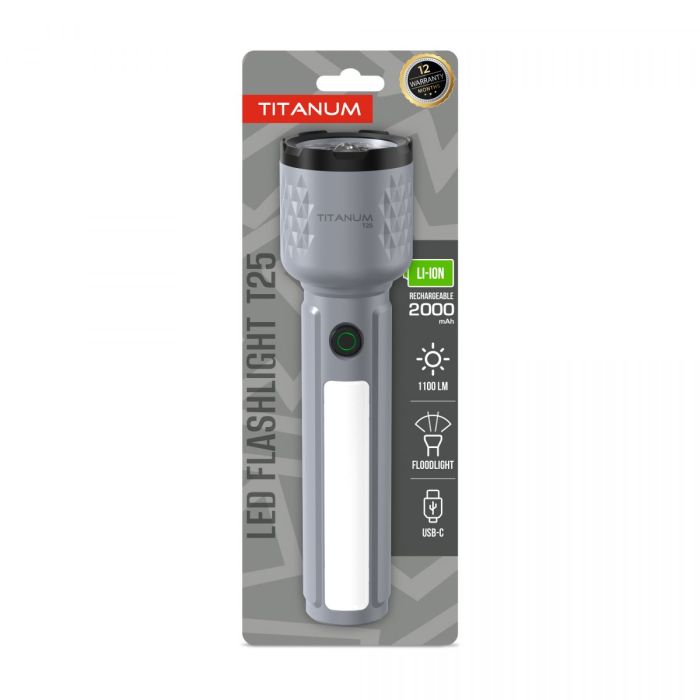 Портативний світлодіодний ліхтарик TITANUM TLF-T25 1100Lm Gray