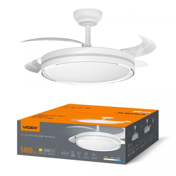 LED Світильник з вентилятором VIDEX CLF06 60W 3000K-4200K-6000K White