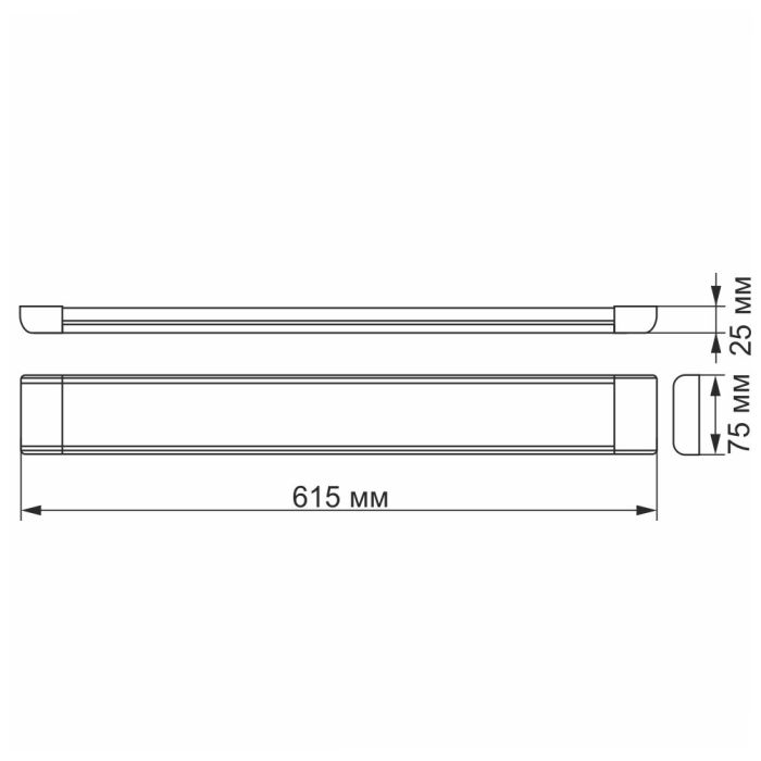 LED світильник лінійний VIDEX 27W 0,6М 5000K