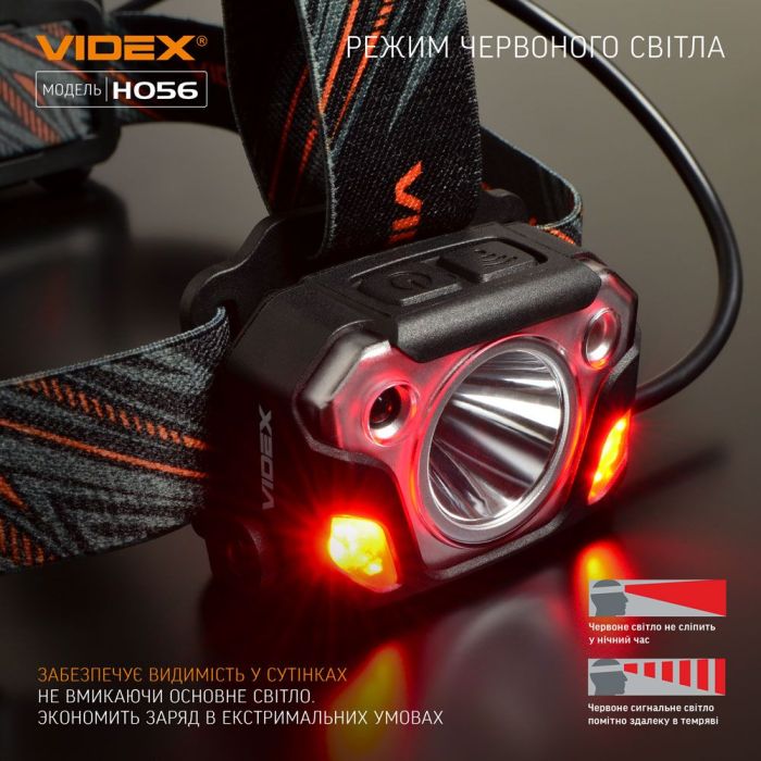 Налобний світлодіодний ліхтарик VIDEX VLF-H056 1400Lm 6500K