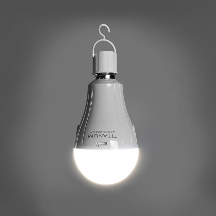 LED лампа акумуляторна TITANUM A80 12W E27 4000K 230V