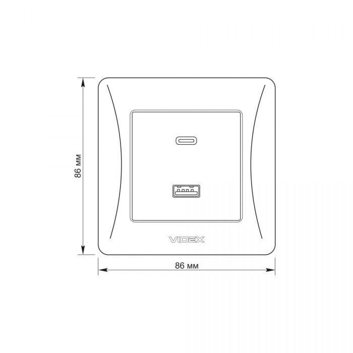 Розетка USB-A + USB-C PD20W кремова VIDEX BINERA