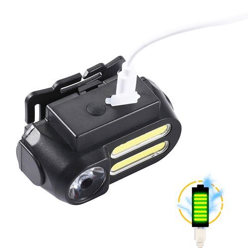 Ліхтар налобний з акумулятором 18650 BL-611-1LM+2COB