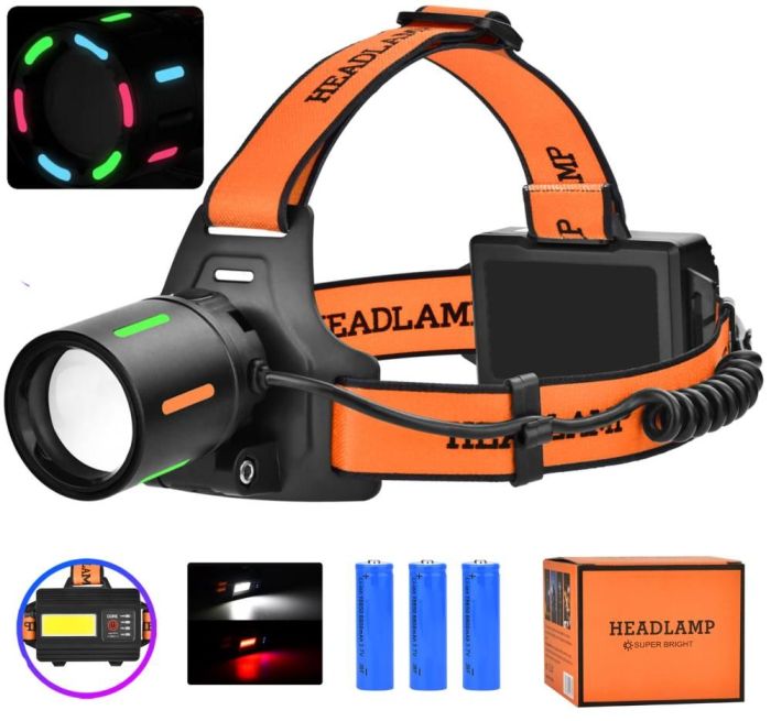 Ліхтар налобний BL-T70-TG+COB, 3x18650