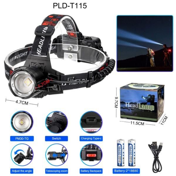 Ліхтар налобний PLD-T115-2PM10-TG
