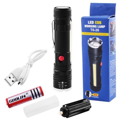 Ліхтар Police T6-26+T6+COB, ЗУ micro USB